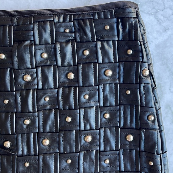 FASHION NOVA | Caged faux leather studded mini skirt - Picture 2 of 9